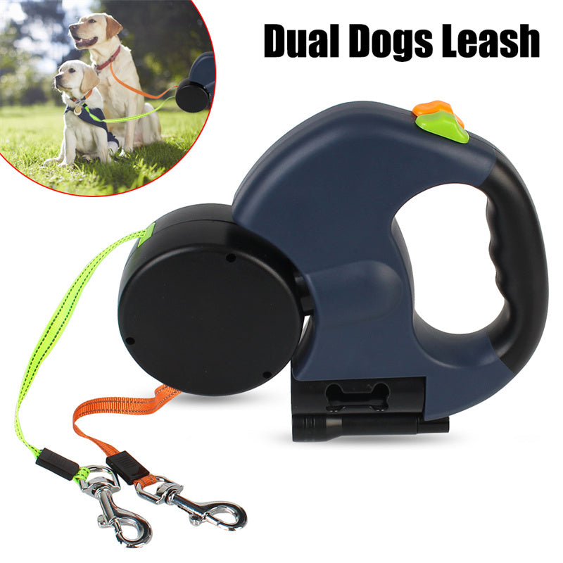 Retractable Reflective Dog Leash for Small Breeds with 360-Degree Swivel and Integrated Lights