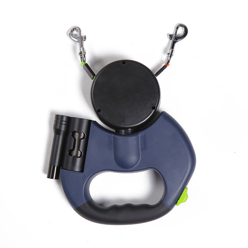 Retractable Reflective Dog Leash for Small Breeds with 360-Degree Swivel and Integrated Lights