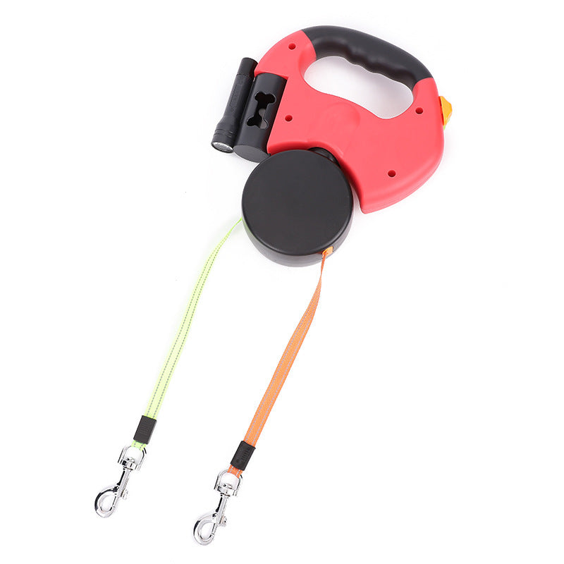 Retractable Reflective Dog Leash for Small Breeds with 360-Degree Swivel and Integrated Lights