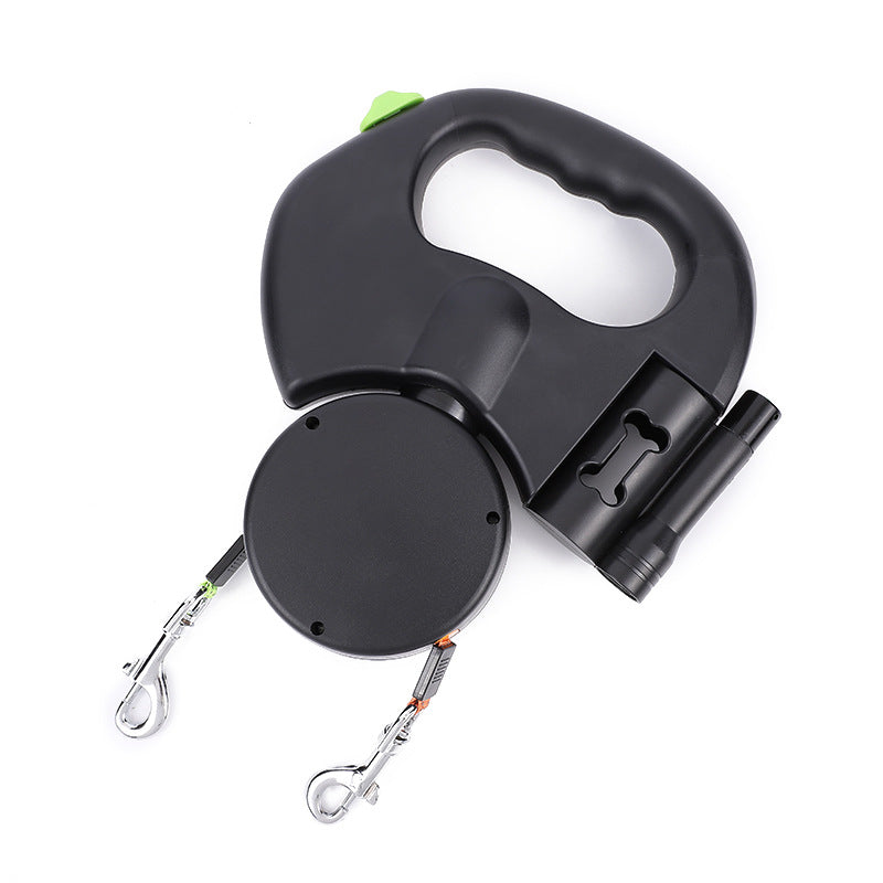 Retractable Reflective Dog Leash for Small Breeds with 360-Degree Swivel and Integrated Lights