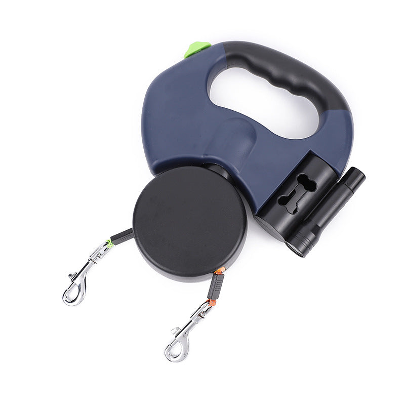 Retractable Reflective Dog Leash for Small Breeds with 360-Degree Swivel and Integrated Lights