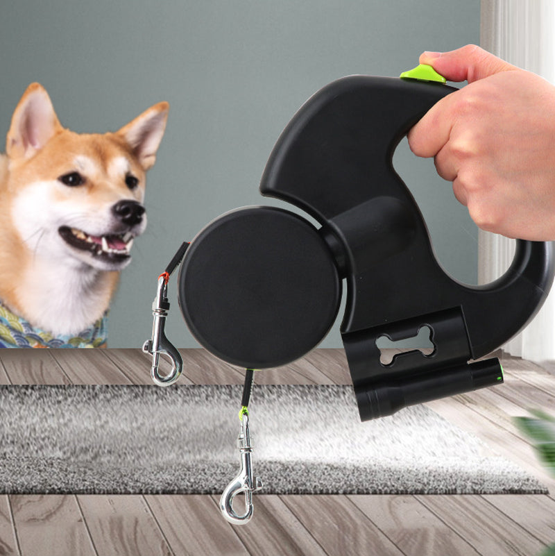 Retractable Reflective Dog Leash for Small Breeds with 360-Degree Swivel and Integrated Lights